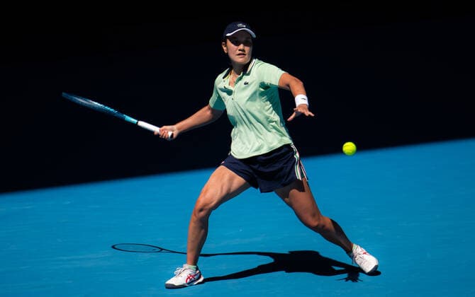 January 19, 2022, MELBOURNE, AUSTRALIA: Harmony Tan of France in action during the second round of the 2022 Australian Open Grand Slam tennis tournament against Elina Svitolina of Ukraine MELBOURNE AUSTRALIA - ZUMAa181 20220119_zaa_a181_022 Copyright: xRobxPrangex