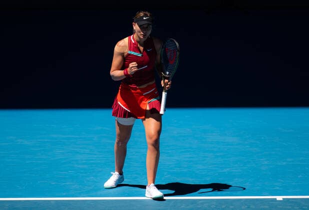 January 19, 2022, MELBOURNE, AUSTRALIA: Paula Badosa of Spain in action during the second round of the 2022 Australian Open Grand Slam tennis tournament against Martina Trevisan of Italy MELBOURNE AUSTRALIA - ZUMAa181 20220119_zaa_a181_041 Copyright: xRobxPrangex