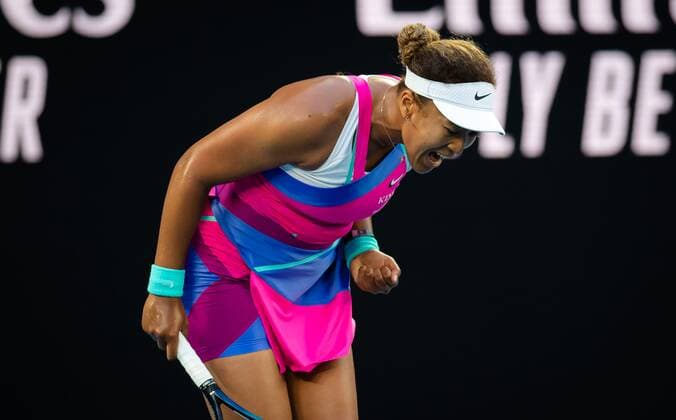 Mandatory Credit: Photo by Rob Prange Shutterstock (12763713fx) Naomi Osaka of Japan in action during the second round of the 2022 Australian Open Grand Slam tennis tournament Australian Open, Day Three, Tennis, Melbourne Park, Melbourne, Australia - 19 Jan 2022 Australian Open, Day Three, Tennis, Melbourne Park, Melbourne, Australia - 19 Jan 2022 Copyright: xRobxPrange Shutterstockx 12763713fx