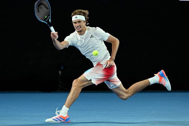 TENNIS AUSTRALIAN OPEN, Alexander Zverev of Germany plays a shot during his second round Men?s singles match against John Millman of Australia on Day 3 of the Australian Open, at Melbourne Park, in Melbourne, Wednesday, January 19, 2022. ( NO ARCHIVING, EDITORIAL USE ONLY, NO USE IN BOOKS WITHOUT CONSENT MELBOURNE VIC AUSTRALIA  Copyright: xDAVExHUNTx 20220119001614700016
