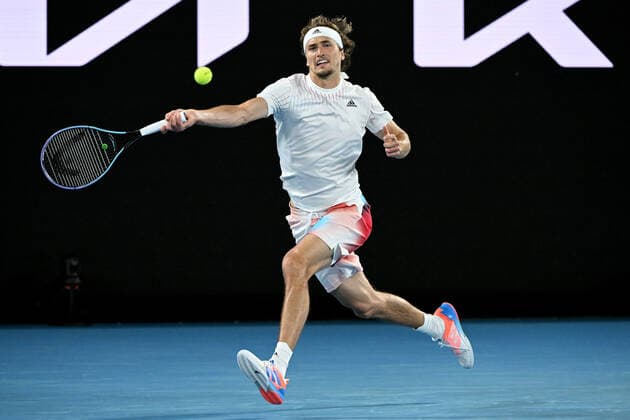 TENNIS AUSTRALIAN OPEN, Alexander Zverev of Germany plays a shot during his second round Men?s singles match against John Millman of Australia on Day 3 of the Australian Open, at Melbourne Park, in Melbourne, Wednesday, January 19, 2022. ( NO ARCHIVING, EDITORIAL USE ONLY, NO USE IN BOOKS WITHOUT CONSENT MELBOURNE VIC AUSTRALIA  Copyright: xDAVExHUNTx 20220119001614714395