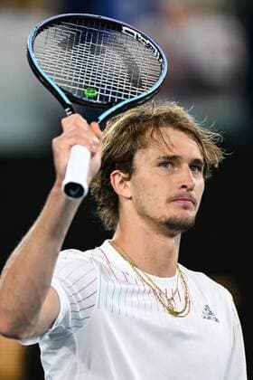 Mandatory Credit: Photo by James Gourley Shutterstock (12763717hf) Alexander Zverev celebrates victory in his second round match Australian Open, Day Three, Tennis, Melbourne Park, Melbourne, Australia - 19 Jan 2022 Australian Open, Day Three, Tennis, Melbourne Park, Melbourne, Australia - 19 Jan 2022  Copyright: xJamesxGourley Shutterstockx 12763717hf