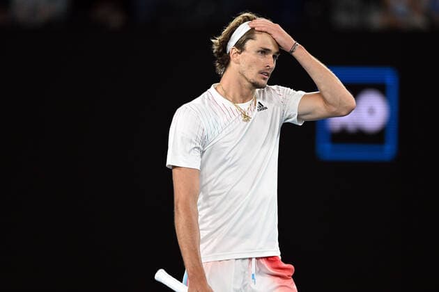 Mandatory Credit: Photo by James Gourley Shutterstock (12763717hg) Alexander Zverev celebrates victory in his second round match Australian Open, Day Three, Tennis, Melbourne Park, Melbourne, Australia - 19 Jan 2022 Australian Open, Day Three, Tennis, Melbourne Park, Melbourne, Australia - 19 Jan 2022  Copyright: xJamesxGourley Shutterstockx 12763717hg