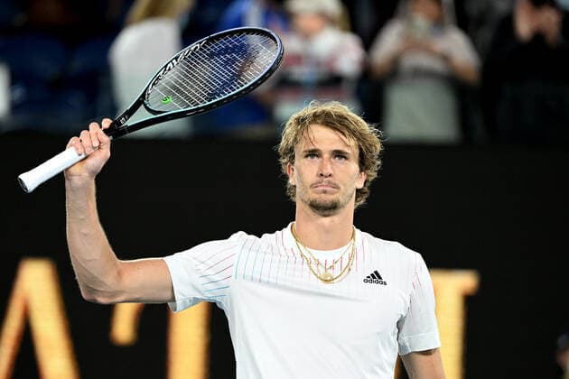 TENNIS AUSTRALIAN OPEN, Alexander Zverev of Germany gestures to the crowd after winning his second round Men?s singles match against John Millman of Australia on Day 3 of the Australian Open, at Melbourne Park, in Melbourne, Wednesday, January 19, 2022. ( NO ARCHIVING, EDITORIAL USE ONLY, NO USE IN BOOKS WITHOUT CONSENT MELBOURNE VIC AUSTRALIA  Copyright: xDAVExHUNTx 20220119001614714965