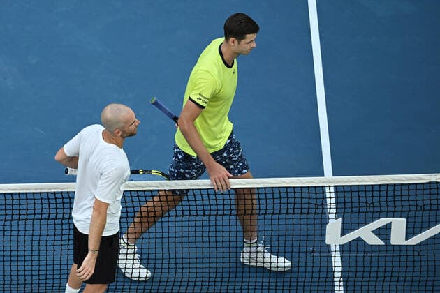 Adrian Mannarino (Fra) Beating Hubert Hurkacz (Pol) TENNIS : Australian Open 2022 AntoineCouvercelle Panoramic 
