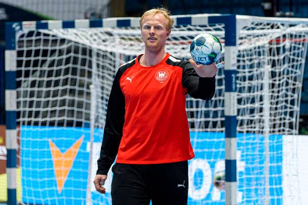 Bratislava, 19 January 2022 Handball EHF European Championship, preliminary round, group D, training Germany Sebastian Firnhaber Germany Erlangen Bratislava Slovakia