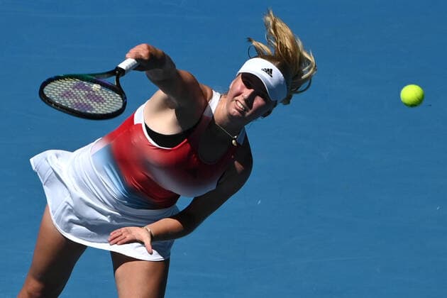 TENNIS AUSTRALIAN OPEN, Anett Kontaveit of Estonia during her second round match against Clara Tauson of Denmark on day 4 of the Australian Open at Melbourne Park in Melbourne, Thursday, January 20, 2022. ( NO ARCHIVING, EDITORIAL USE ONLY, NO USE IN BOOKS WITHOUT CONSENT MELBOURNE VICTORIA AUSTRALIA  Copyright: xJOELxCARRETTx 20220120001614995968