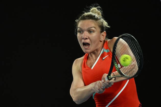 TENNIS AUSTRALIAN OPEN, Simona Halep of Romania during her 2nd round match against Beatriz Haddad Maia of Brazil on Day 4 of the Australian Open at Melbourne Park, in Melbourne, Thursday, January 20, 2022. ( NO ARCHIVING, EDITORIAL USE ONLY, NO USE IN BOOKS WITHOUT CONSENT MELBOURNE VIC AUSTRALIA  Copyright: xDEANxLEWINSx 20220120001615178412