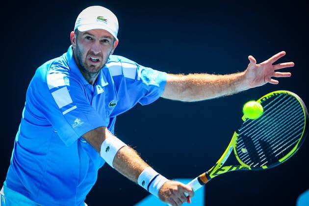 French Fabrice Martin pictured in action during the Australian Open Grand Slam tennis tournament, Thursday 20 January 2022 in Melbourne Park, Melbourne, Australia. The 2022 edition of the Australian Grand Slam takes place from January 17th to January 30th. PATRICKxHAMILTON  x4077051x