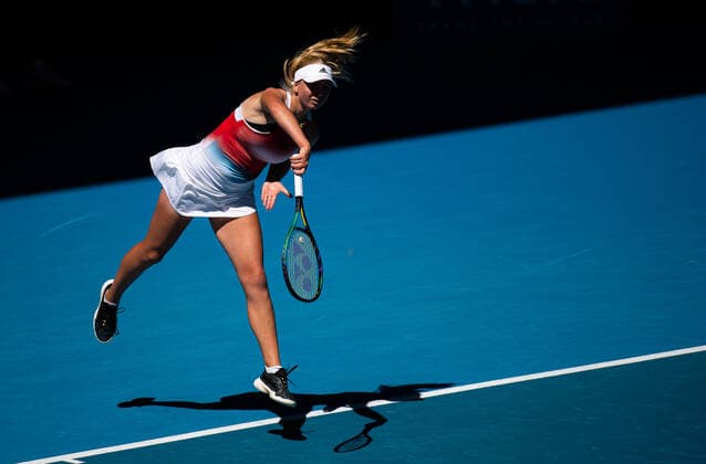 January 20, 2022, MELBOURNE, AUSTRALIA: Clara Tauson of Denmark in action during the second round of the 2022 Australian Open Grand Slam Tennis Tournament against Anett Kontaveit of Estonia MELBOURNE AUSTRALIA - ZUMAa181 20220120_zaa_a181_021 Copyright: xRobxPrangex