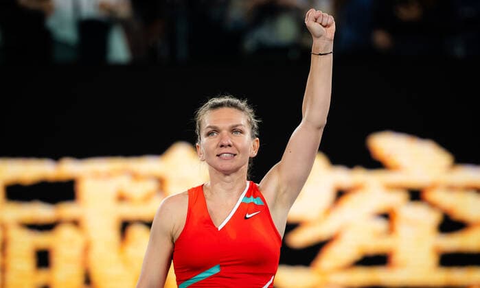 January 20, 2022, MELBOURNE, AUSTRALIA: Simona Halep of Romania in action during the second round of the 2022 Australian Open Grand Slam Tennis Tournament against Beatriz Haddad Maia of Brazil MELBOURNE AUSTRALIA - ZUMAa181 20220120_zaa_a181_169 Copyright: xRobxPrangex