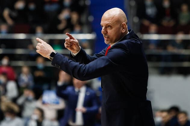 Zenit St Petersburg V AS Monaco - Turkish Airlines EuroLeague AS Monaco head coach Sasa Obradovic gestures during the EuroLeague Basketball match between Zenit St. Petersburg and AS Monaco on January 20, 2022 at Sibur Arena in Saint Petersburg, Russia. Saint Petersburg Russia  Copyright: xMikexKireevx originalFilename:kireev-notitle220120_npmix.jpg
