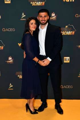 ANTWERPEN, BELGIUM - JANUARY 12 : Dennis en Tanja Undav ( Union St-Gilloise ) pictured during the 68th edition of the Belgian Golden Shoe award. The Belgian Golden Shoe ( Dutch: Gouden Schoen , French: Soulier d Or ) is an award given at the beginning of each year for the best footballer of the Belgian first division ( Jupiler Pro League ) for the past year. The trophy is sponsored by the Belgian newspaper Het Laatste Nieuws on January 12, 2022 in Antwerpen, Belgium, 12 01 2022 ( Ass HLN : The Belgian Golden Shoe 2021 award gala PhotoNews Panoramic 