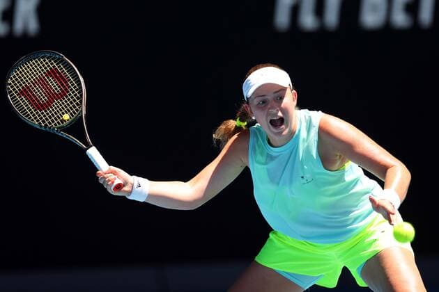 Mandatory Credit: Photo by Ella Ling Shutterstock (12765070m) Jelena Ostapenko during her thrird round match Australian Open, Day Five, Tennis, Melbourne Park, Melbourne, Australia - 21 Jan 2022 Australian Open, Day Five, Tennis, Melbourne Park, Melbourne, Australia - 21 Jan 2022 Copyright: xEllaxLing Shutterstockx 12765070m