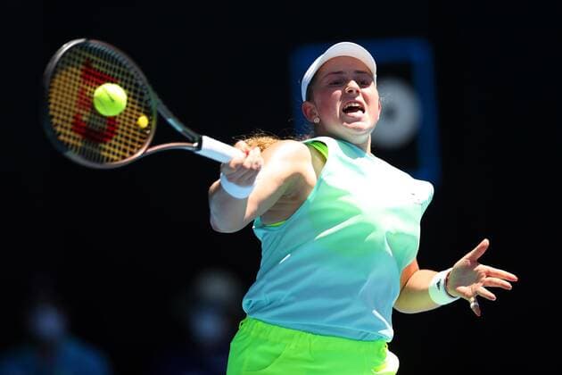 Mandatory Credit: Photo by Ella Ling Shutterstock (12765070o) Jelena Ostapenko during her thrird round match Australian Open, Day Five, Tennis, Melbourne Park, Melbourne, Australia - 21 Jan 2022 Australian Open, Day Five, Tennis, Melbourne Park, Melbourne, Australia - 21 Jan 2022 Copyright: xEllaxLing Shutterstockx 12765070o