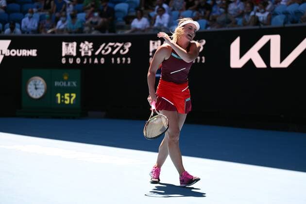 Mandatory Credit: Photo by James Gourley Shutterstock (12765086az) Marta Kostyuk during her thrird round match Australian Open, Day Five, Tennis, Melbourne Park, Melbourne, Australia - 21 Jan 2022 Australian Open, Day Five, Tennis, Melbourne Park, Melbourne, Australia - 21 Jan 2022 Copyright: xJamesxGourley Shutterstockx 12765086az