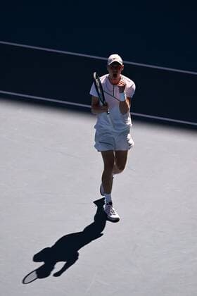 Mandatory Credit: Photo by James Gourley Shutterstock (12765086cq) Denis Shapovalov wins the first set during his third round match Australian Open, Day Five, Tennis, Melbourne Park, Melbourne, Australia - 21 Jan 2022 Australian Open, Day Five, Tennis, Melbourne Park, Melbourne, Australia - 21 Jan 2022 Copyright: xJamesxGourley Shutterstockx 12765086cq