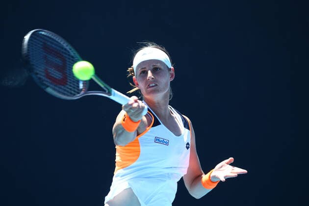 Belgian Greet Minnen pictured during a tennis match between the Belgian-Australian pair Minnen - Perez and the Chinese-US pair Guarachi - Melichar-Martinez, in the second round of the women s doubles at the Australian Open Grand Slam tennis tournament, Friday 21 January 2022 in Melbourne Park, Melbourne, Australia. The 2022 edition of the Australian Grand Slam takes place from January 17th to January 30th. PATRICKxHAMILTON  x4325840x