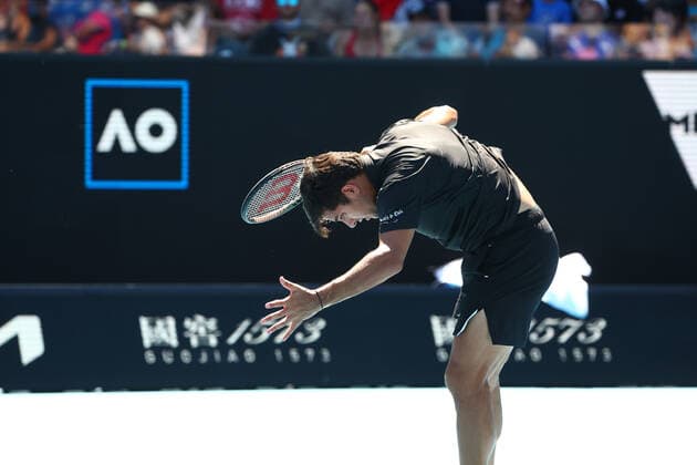 Chilean Cristian Garin pictured during a tennis match between French Monfils and Chilean Garin, in the third round of the men s singles at the Australian Open Grand Slam tennis tournament, Friday 21 January 2022 in Melbourne Park, Melbourne, Australia. The 2022 edition of the Australian Grand Slam takes place from January 17th to January 30th. PATRICKxHAMILTON  x4327667x