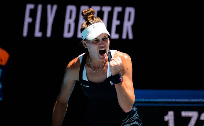 January 21, 2022, MELBOURNE, AUSTRALIA: Veronika Kudermetova of Russia in action during the third round at the 2022 Australian Open Grand Slam Tennis Tournament against Maria Sakkari of Greece MELBOURNE AUSTRALIA - ZUMAa181 20220121_zaa_a181_098 Copyright: xRobxPrangex