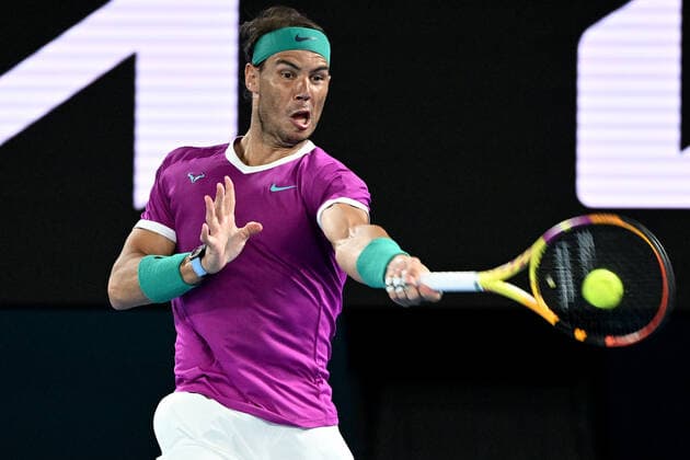 TENNIS AUSTRALIAN OPEN, Rafael Nadal of Spain during his third round Men?s singles match against Karen Khachanov of Russia on Day 5 of the Australian Open, at Melbourne Park, in Melbourne, Friday, January 21, 2022. ( NO ARCHIVING, EDITORIAL USE ONLY, NO USE IN BOOKS WITHOUT CONSENT MELBOURNE VIC AUSTRALIA  Copyright: xDAVExHUNTx 20220121001615461367