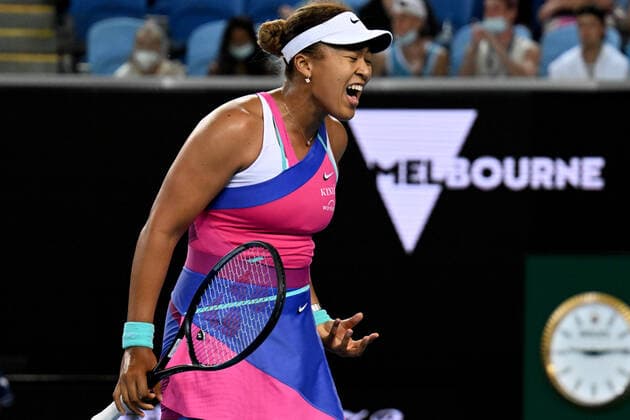 TENNIS AUSTRALIAN OPEN, Naomi Osaka of Japan reacts during her third round Women?s singles match against Amanda Anisimova of the USA on Day 5 of the Australian Open, at Melbourne Park, in Melbourne, Friday, January 21, 2022. ( NO ARCHIVING, EDITORIAL USE ONLY, NO USE IN BOOKS WITHOUT CONSENT MELBOURNE VIC AUSTRALIA  Copyright: xDEANxLEWINSx 20220121001615462613