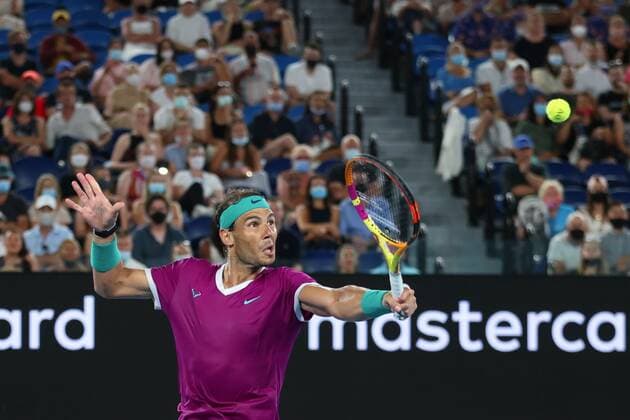 Mandatory Credit: Photo by Ella Ling Shutterstock (12765070cy) Rafael Nadal during his third round match Australian Open, Day Five, Tennis, Melbourne Park, Melbourne, Australia - 21 Jan 2022 Australian Open, Day Five, Tennis, Melbourne Park, Melbourne, Australia - 21 Jan 2022 Copyright: xEllaxLing Shutterstockx 12765070cy