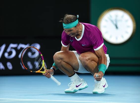 Mandatory Credit: Photo by Ella Ling Shutterstock (12765070dh) Rafael Nadal during his third round match Australian Open, Day Five, Tennis, Melbourne Park, Melbourne, Australia - 21 Jan 2022 Australian Open, Day Five, Tennis, Melbourne Park, Melbourne, Australia - 21 Jan 2022 Copyright: xEllaxLing Shutterstockx 12765070dh
