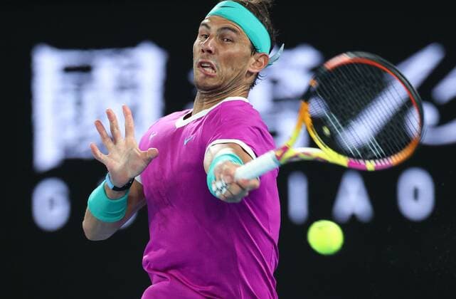 Mandatory Credit: Photo by Ella Ling Shutterstock (12765070dp) Rafael Nadal during his third round match Australian Open, Day Five, Tennis, Melbourne Park, Melbourne, Australia - 21 Jan 2022 Australian Open, Day Five, Tennis, Melbourne Park, Melbourne, Australia - 21 Jan 2022 Copyright: xEllaxLing Shutterstockx 12765070dp