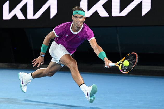 TENNIS AUSTRALIAN OPEN, Rafael Nadal of Spain during his third round Men?s singles match against Karen Khachanov of Russia on Day 5 of the Australian Open, at Melbourne Park, in Melbourne, Friday, January 21, 2022. ( NO ARCHIVING, EDITORIAL USE ONLY, NO USE IN BOOKS WITHOUT CONSENT MELBOURNE VIC AUSTRALIA  Copyright: xDAVExHUNTx 20220122001615513199