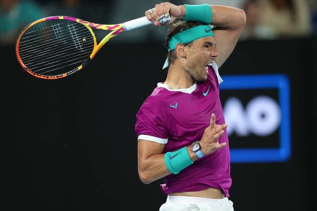 Mandatory Credit: Photo by Ella Ling Shutterstock (12765070eq) Rafael Nadal during his third round match Australian Open, Day Five, Tennis, Melbourne Park, Melbourne, Australia - 21 Jan 2022 Australian Open, Day Five, Tennis, Melbourne Park, Melbourne, Australia - 21 Jan 2022 Copyright: xEllaxLing Shutterstockx 12765070eq