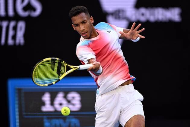 Mandatory Credit: Photo by James Gourley Shutterstock (12765088gb) Felix Auger-Aliassime during his third round match Australian Open, Day Six, Tennis, Melbourne Park, Melbourne, Australia - 22 Jan 2022 Australian Open, Day Six, Tennis, Melbourne Park, Melbourne, Australia - 22 Jan 2022 Copyright: xJamesxGourley Shutterstockx 12765088gb