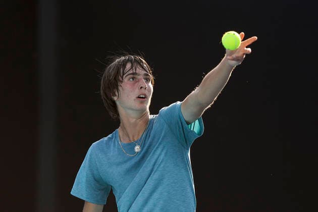 Kilian Feldbausch SUI , Boys Singles BS Tennis Australian Open 2022 Grand Slam Melbourne Park Melbourne Victoria Australia 22 January 2022 Copyright: xJuergenxHasenkopfx