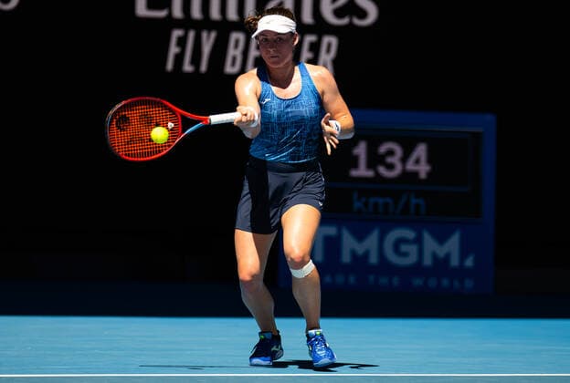 January 22, 2022, MELBOURNE, AUSTRALIA: Tamara Zidansek of Slovenia in action during the third round at the 2022 Australian Open Grand Slam Tennis Tournament against Alize Cornet of France MELBOURNE AUSTRALIA - ZUMAa181 20220122_zaa_a181_008 Copyright: xRobxPrangex