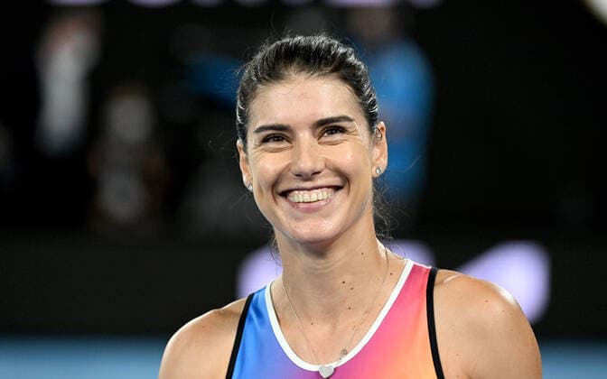 TENNIS AUSTRALIAN OPEN, Sorana Cirstea of Romania celebrates during her third round match against Anastasia Pavlyuchenkova of Russia on Day 6 of the Australian Open, at Melbourne Park, in Melbourne, Saturday, January 22, 2022. ( NO ARCHIVING, EDITORIAL USE ONLY, NO USE IN BOOKS WITHOUT CONSENT MELBOURNE VIC AUSTRALIA  Copyright: xDAVExHUNTx 20220122001615860567