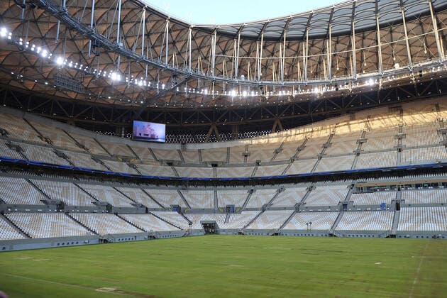 17.11.2021, Vorschau zur Fussball Weltmeisterschaft 2022 in Katar, VAE. Lusail-Stadium - FIFA World Cup, WM, Weltmeisterschaft, Fussball Stadium (Katar) in der Planstadt Lusail bei Doha, Es bietet Platz für 80.000 Zuschauer. *** 17 11 2021, Preview of the 2022 World Cup in Qatar, UAE Lusail Stadium FIFA World Cup Stadium Qatar in the planned city of Lusail near Doha, It can accommodate 80 000 spectators.