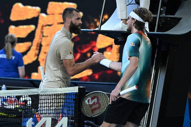 Stefanos Tsitsipas (Gre) vs Benoit Paire TENNIS : Australian Open 2022 - 22 janvier AntoineCouvercelle Panoramic 