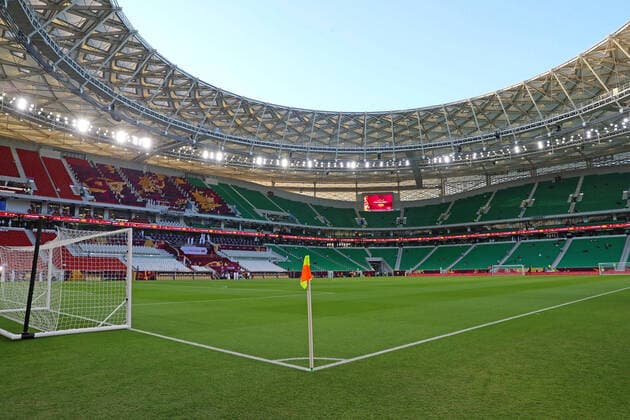 22.10.2021, Vorschau zur Fussball Weltmeisterschaft 2022 in Katar, VAE. Al Thumama Stadium, Qatar - FIFA World Cup, WM, Weltmeisterschaft, Fussball Stadium (Katar), Es bietet Platz für 40.000 Zuschauer. *** 22 10 2021, Preview of the 2022 FIFA World Cup in Qatar, UAE Al Thumama Stadium, Qatar FIFA World Cup Stadium Qatar , It can accommodate 40 000 spectators.