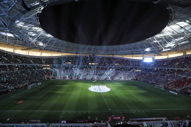 22.10.2021, Vorschau zur Fussball Weltmeisterschaft 2022 in Katar, VAE. Al Thumama Stadium, Qatar - FIFA World Cup, WM, Weltmeisterschaft, Fussball Stadium (Katar), Es bietet Platz für 40.000 Zuschauer. *** 22 10 2021, Preview of the 2022 FIFA World Cup in Qatar, UAE Al Thumama Stadium, Qatar FIFA World Cup Stadium Qatar , It can accommodate 40 000 spectators.
