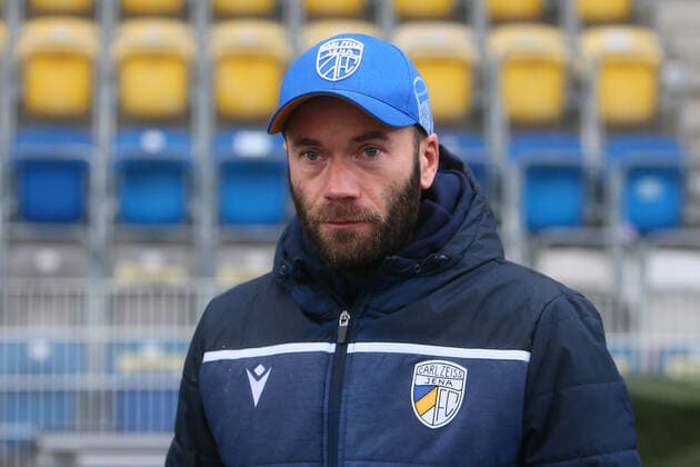 Jena, 22 01 2022, Ernst Abbe Sportfeld, soccer, men, season 2021 2022, Regionalliga Nordost, 22 matchday , FC Carl Zeiss Jena 1 FC Lokomotive Leipzig , In the picture coach Andreas Patz Jena ,