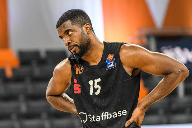 GER, BBL, ratiopharm Ulm vs Niners Chemnitz 22 01 2022, ratiopharm arena, Neu Ulm, GER, BBL, ratiopharm Ulm vs Niners Chemnitz, pictured Frantz Massenat Chemnitz, 15 , frustration and disappointment after defeat nordphotoxGmbHx xHafner nph00200
