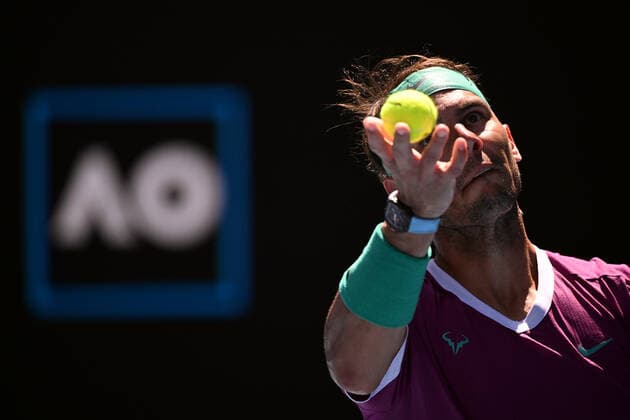 Mandatory Credit: Photo by James Gourley Shutterstock (12765097cx) Rafael Nadal during his fourth round match Australian Open, Day Seven, Tennis, Melbourne Park, Melbourne, Australia - 23 Jan 2022 Australian Open, Day Seven, Tennis, Melbourne Park, Melbourne, Australia - 23 Jan 2022 Copyright: xJamesxGourley Shutterstockx 12765097cx