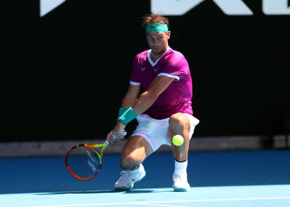 Mandatory Credit: Photo by Ella Ling Shutterstock (12765096dd) Rafael Nadal during his fourth round match Australian Open, Day Seven, Tennis, Melbourne Park, Melbourne, Australia - 23 Jan 2022 Australian Open, Day Seven, Tennis, Melbourne Park, Melbourne, Australia - 23 Jan 2022 Copyright: xEllaxLing Shutterstockx 12765096dd