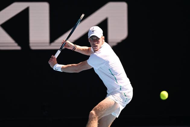 Mandatory Credit: Photo by James Gourley Shutterstock (12765097et) Denis Shapovalov during his fourth round match Australian Open, Day Seven, Tennis, Melbourne Park, Melbourne, Australia - 23 Jan 2022 Australian Open, Day Seven, Tennis, Melbourne Park, Melbourne, Australia - 23 Jan 2022 Copyright: xJamesxGourley Shutterstockx 12765097et