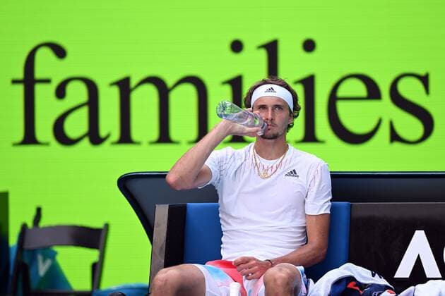 Mandatory Credit: Photo by James Gourley Shutterstock (12765097fd) Alexander Zverev during his fourth round match Australian Open, Day Seven, Tennis, Melbourne Park, Melbourne, Australia - 23 Jan 2022 Australian Open, Day Seven, Tennis, Melbourne Park, Melbourne, Australia - 23 Jan 2022 Copyright: xJamesxGourley Shutterstockx 12765097fd