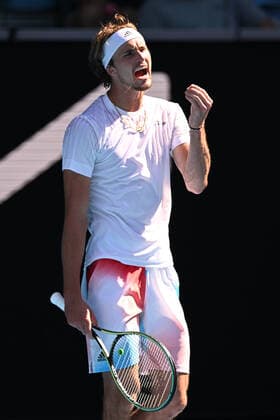 Mandatory Credit: Photo by James Gourley Shutterstock (12765097fb) Alexander Zverev during his fourth round match Australian Open, Day Seven, Tennis, Melbourne Park, Melbourne, Australia - 23 Jan 2022 Australian Open, Day Seven, Tennis, Melbourne Park, Melbourne, Australia - 23 Jan 2022 Copyright: xJamesxGourley Shutterstockx 12765097fb