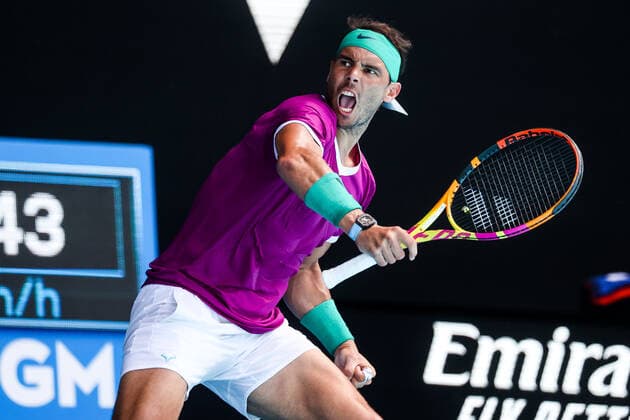 January 23, 2022: MELBOURNE, AUSTRALIA - JANUARY 23: Rafael Nadal of Spain in his match against Adrian Mannarino of France in the 2022 Australian Open at Melbourne Park on January 23, 2022 in Melbourne, Australia. - ZUMAp121 20220123_zsp_p121_022 Copyright: xChrisxPutnamx