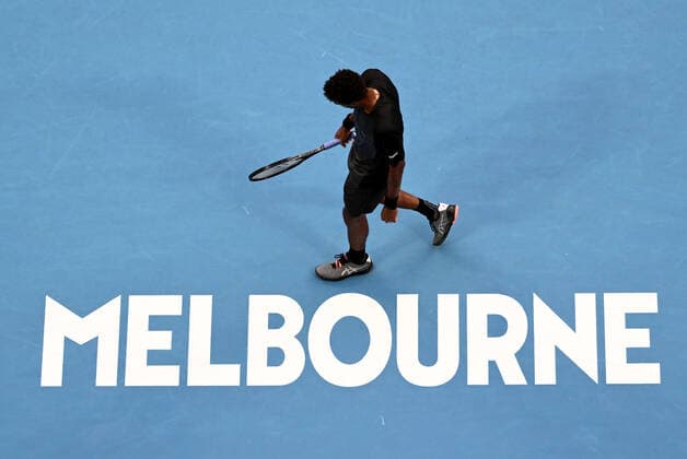 Mandatory Credit: Photo by James Gourley Shutterstock (12765097gw) Gael Monfils during his fourth round match Australian Open, Day Seven, Tennis, Melbourne Park, Melbourne, Australia - 23 Jan 2022 Australian Open, Day Seven, Tennis, Melbourne Park, Melbourne, Australia - 23 Jan 2022 Copyright: xJamesxGourley Shutterstockx 12765097gw