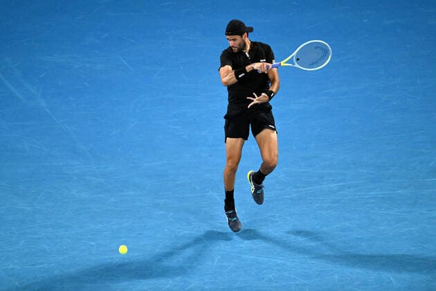Mandatory Credit: Photo by James Gourley Shutterstock (12765097ip) Matteo Berrettini during his fourth round match Australian Open, Day Seven, Tennis, Melbourne Park, Melbourne, Australia - 23 Jan 2022 Australian Open, Day Seven, Tennis, Melbourne Park, Melbourne, Australia - 23 Jan 2022 Copyright: xJamesxGourley Shutterstockx 12765097ip