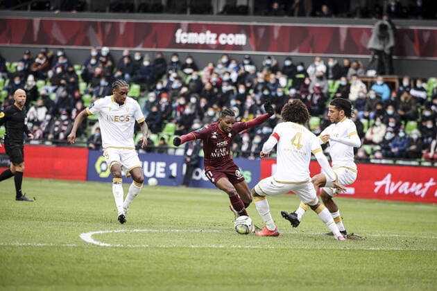 Opa Nguette 11 (FC Metz) FOOTBALL : Metz vs Nice - Ligue 1 -23 01 2022 ElyxandroCegarra Panoramic 